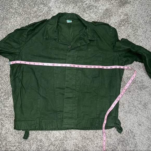 Green Army Military Button Down Shirt / Jacket - Picture 8 of 8